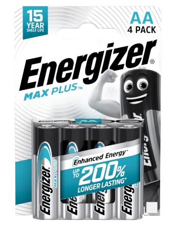 Energizer AA, Max Plus Alkaline Batteries (4 pack)