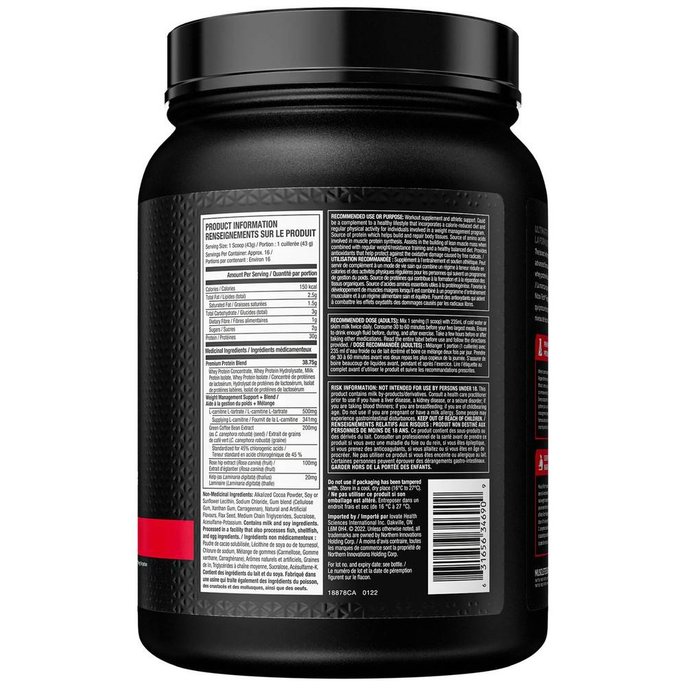 MuscleTech Nitro Tech Ripped Chocolate Fudge Brownie Whey Protein