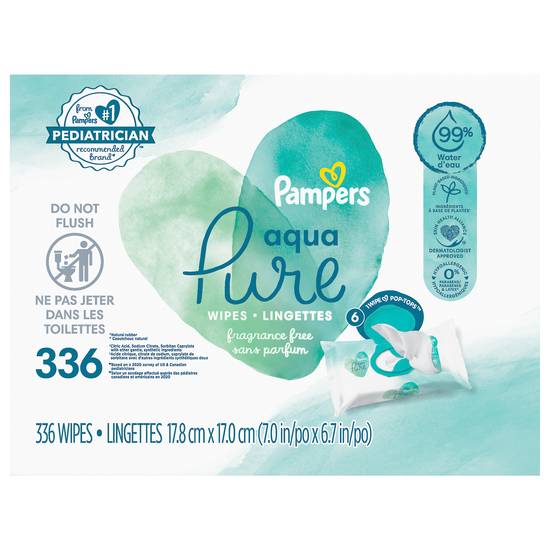 Pampers Aqua Pure Wipes (6 x 56 wipes)