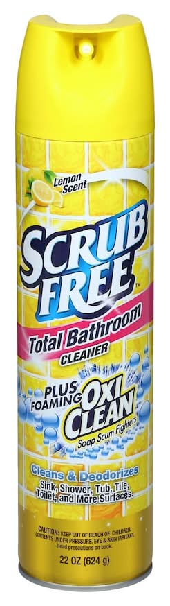 Scrub Free Lemon Scented Total Bathroom Cleaner With Soap Scum Fighters, 1-ct.