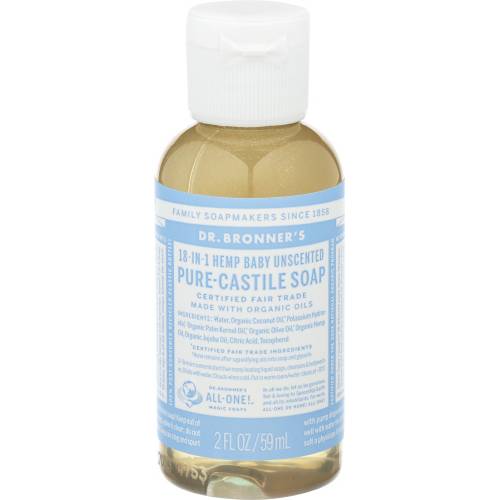 Dr. Bronner's 18-in-1 Hemp Unscented Pure-Castile Travel Soap