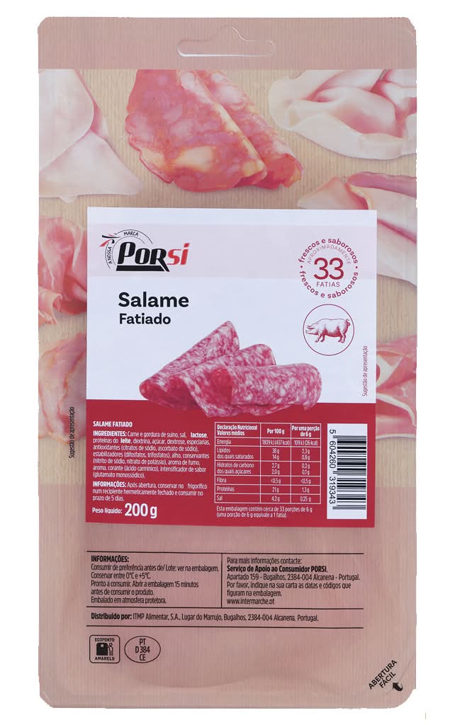 PorSi  - Salame fatiado, 200 g