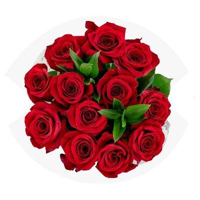 Dozen Fresh Cut Vibrant Red Roses