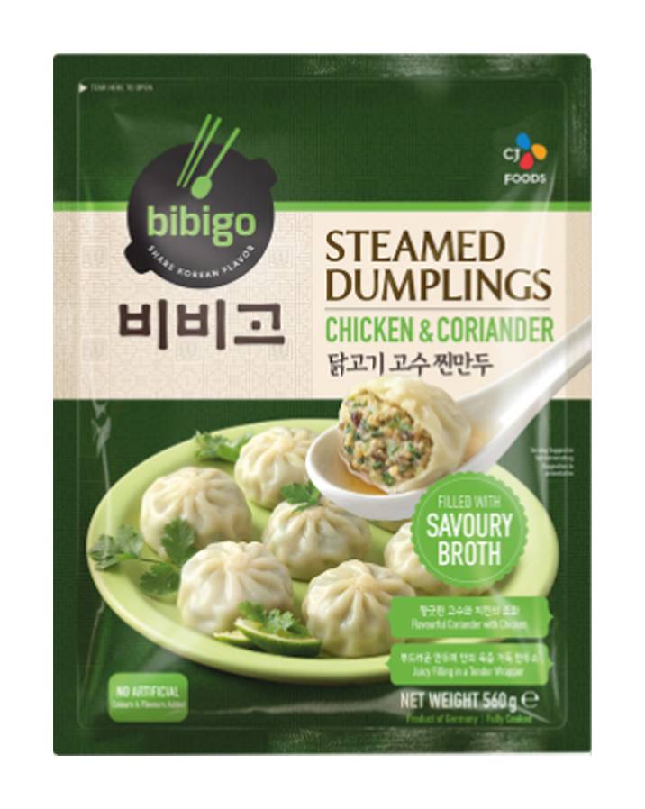 CJ Bibigo Steamed Dumplings Chicken & Coriander (560g)