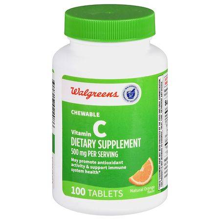 Walgreens Natural Orange Vitamin C 500 mg Chewable Tablets