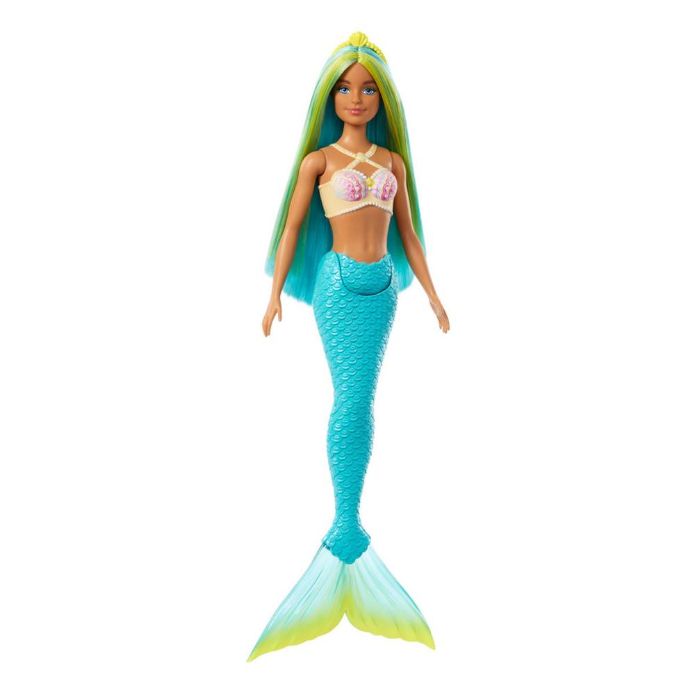 Barbie · Muñeca sirena cabello de colores