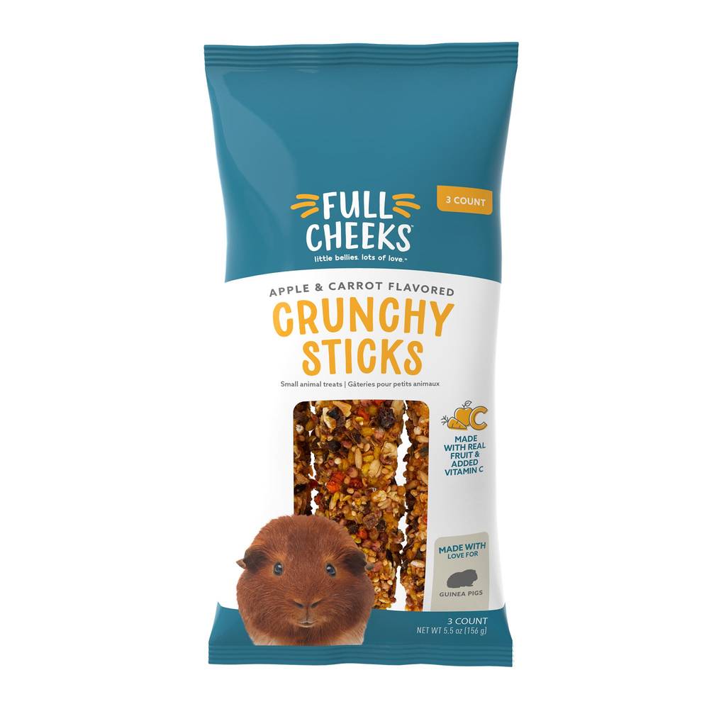 Full Cheeks™ ™ Guinea Pig Crunchy Sticks - Apple & Carrot (Size: 3 Count)