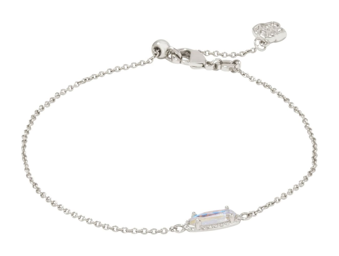 Kendra Scott Emma Delicate Rhodium Over Brass Chain Bracelet, Small, Dichroic Glass