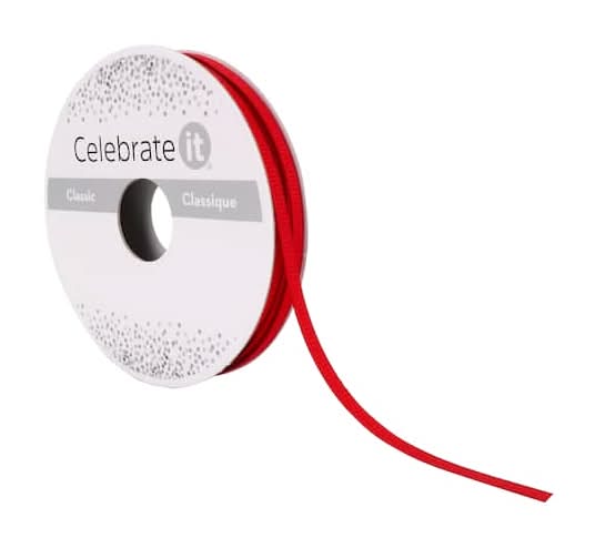 Celebrate It Classic Grosgrain Ribbon, 1/8in x 10yd, Red