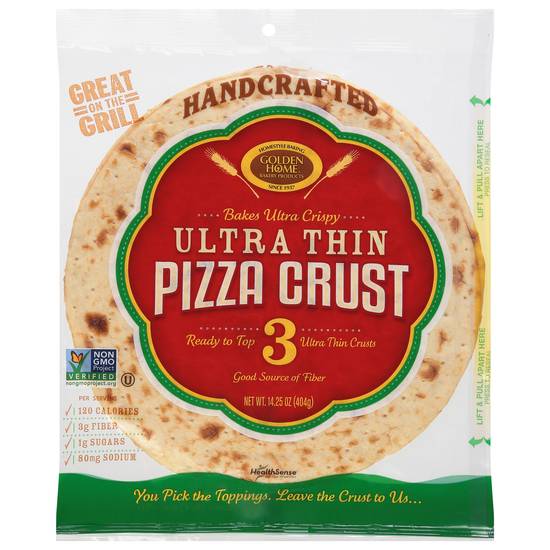Golden Home Ultra Thin Pizza Crusts With Honey (3 crusts)