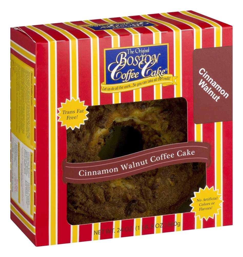 Boston Coffee Cake The Original Cinnamon Walnut Cake (1.5 lbs)