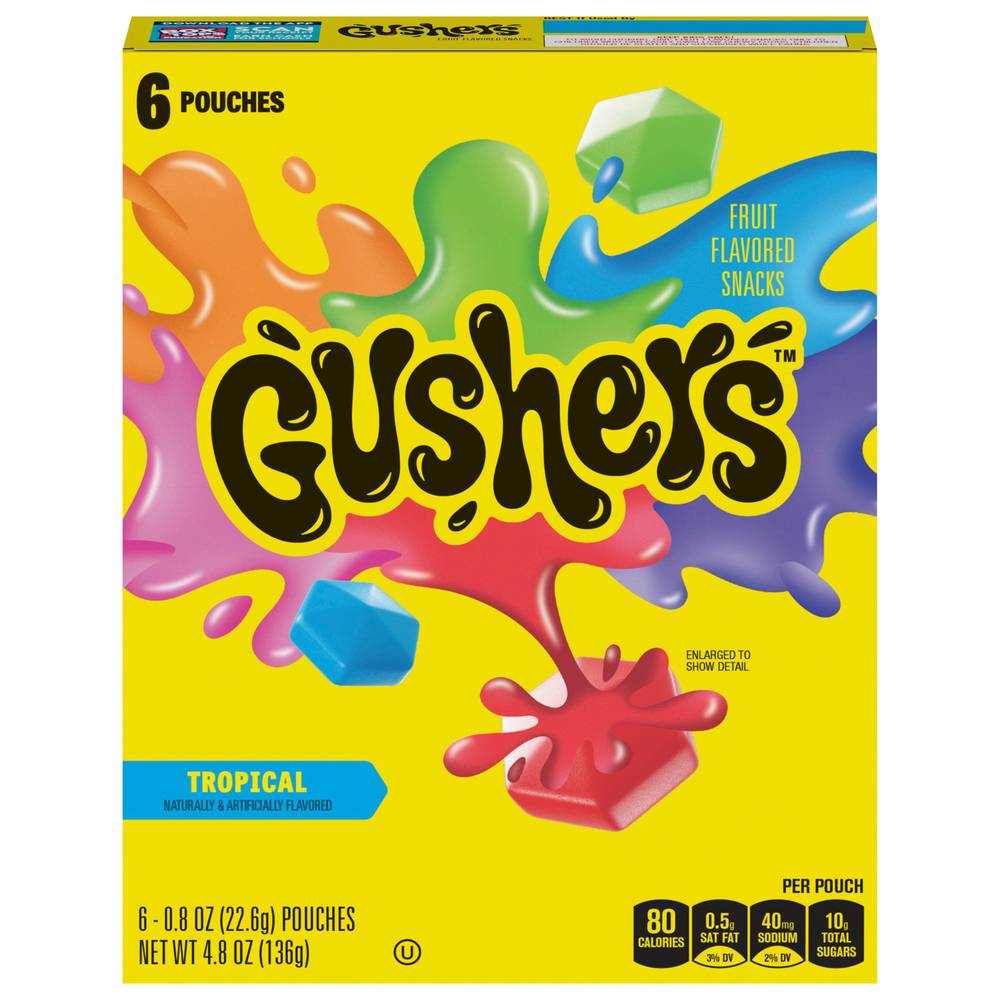 Gushers Fruit Snacks, Tropical (4.8 oz, 6 ct)