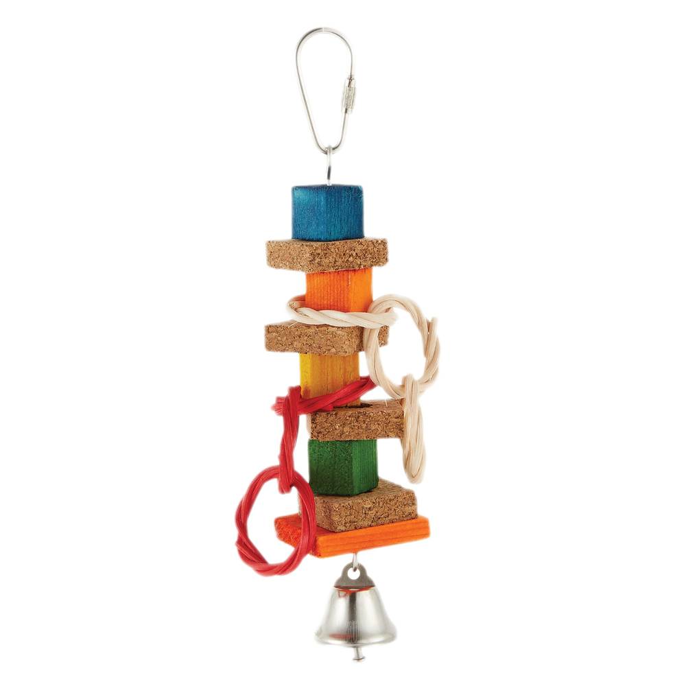 All Living Things Rainbow Cork Stacks Bird Toy, Small, Assorted