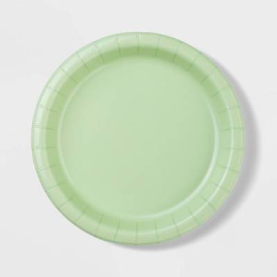 20ct 8.5" Disposable Dinner Plates Sage Green - Spritz™