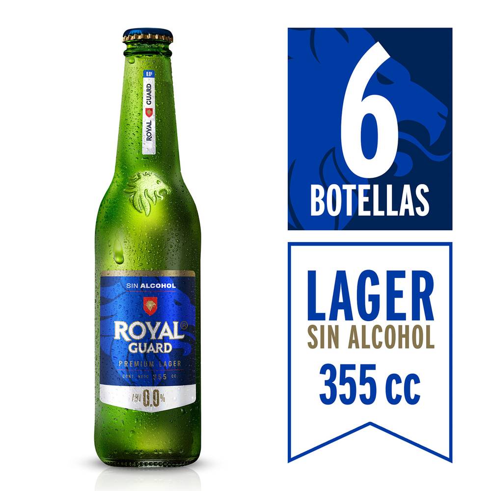 Royal guard cerveza lager sin alcohol (6 u x 355 ml c/u)