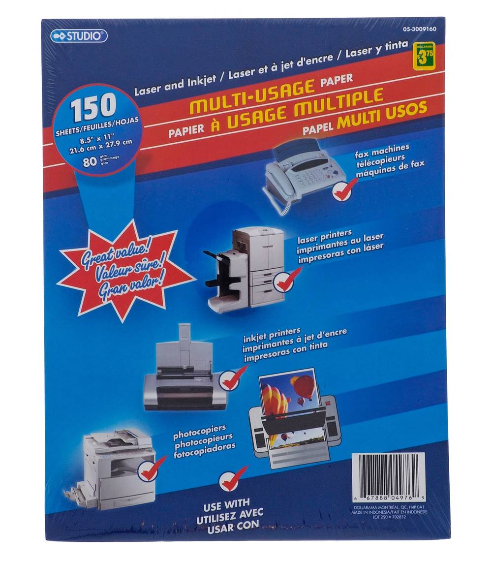 Studio Multi Usage Paper, 8.5"x11" (150 ct)