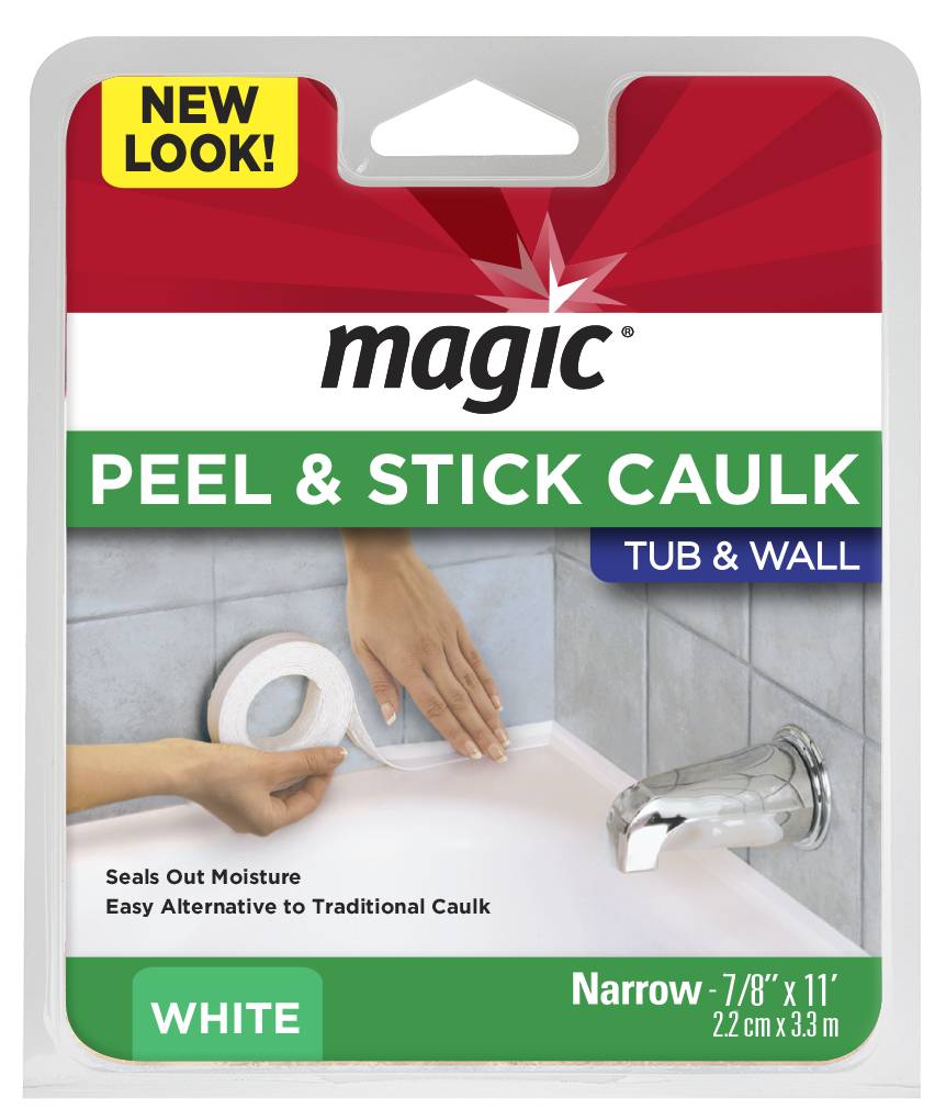 Magic Tub & Wall Peel & Stick Caulk Strip, 7/8 In. X 11 Ft, White