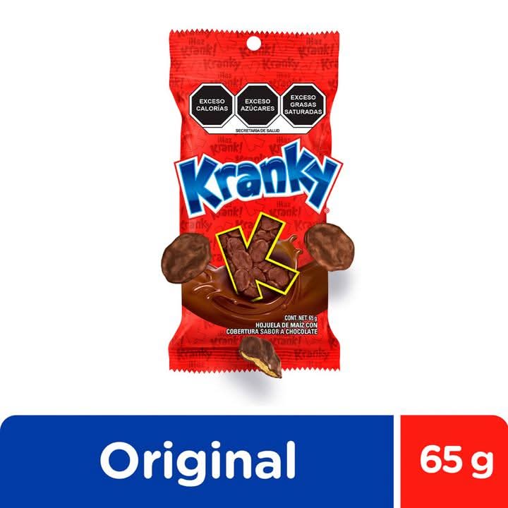 Ricolino · Kranky hojuelas de maíz cubiertas, chocolate (65 g)