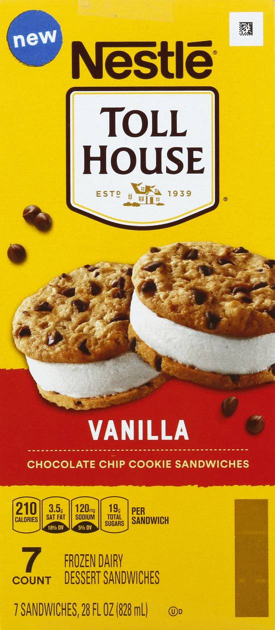 Nestlé Toll House Chocolate Chip Cookie Vanilla Dairy Dessert Sandwiches (7 ct)
