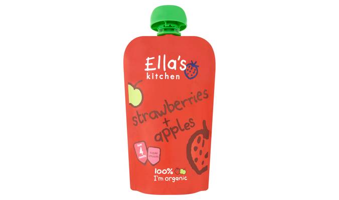 Ella's Kitchen Organic Strawberries and Apples Baby Pouch 4+ Months 120g