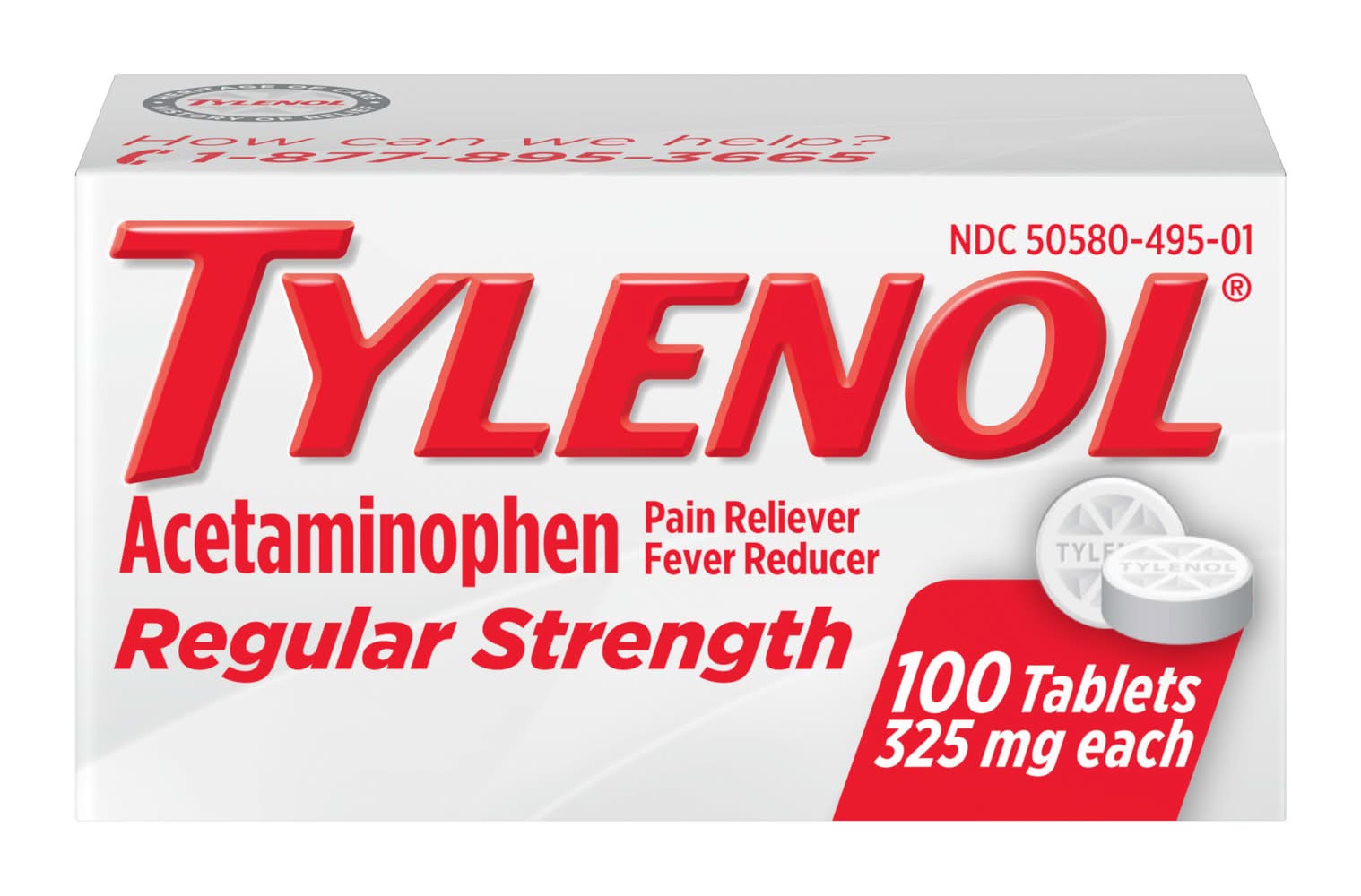 Tylenol Regular Strength Acetaminophen Pain Reliever Tablets 325 mg (100 ct)
