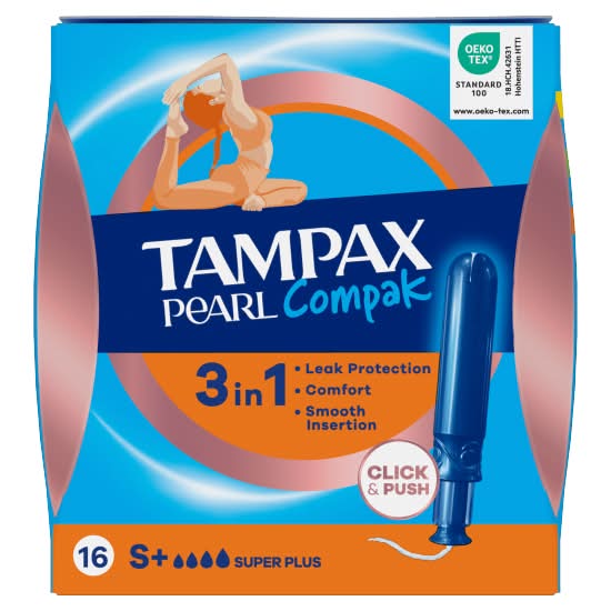 Tampax Pearl Compak Super Plus Tampons With Applicator (16 pack)