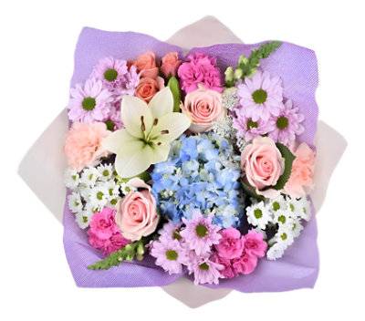 Lux Seasonal Mixed Pink/Yellow Bouquet - Each