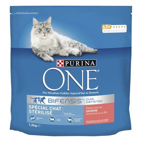 Purina one croquettes pour chat adulte stérilisé au saumon et au blé