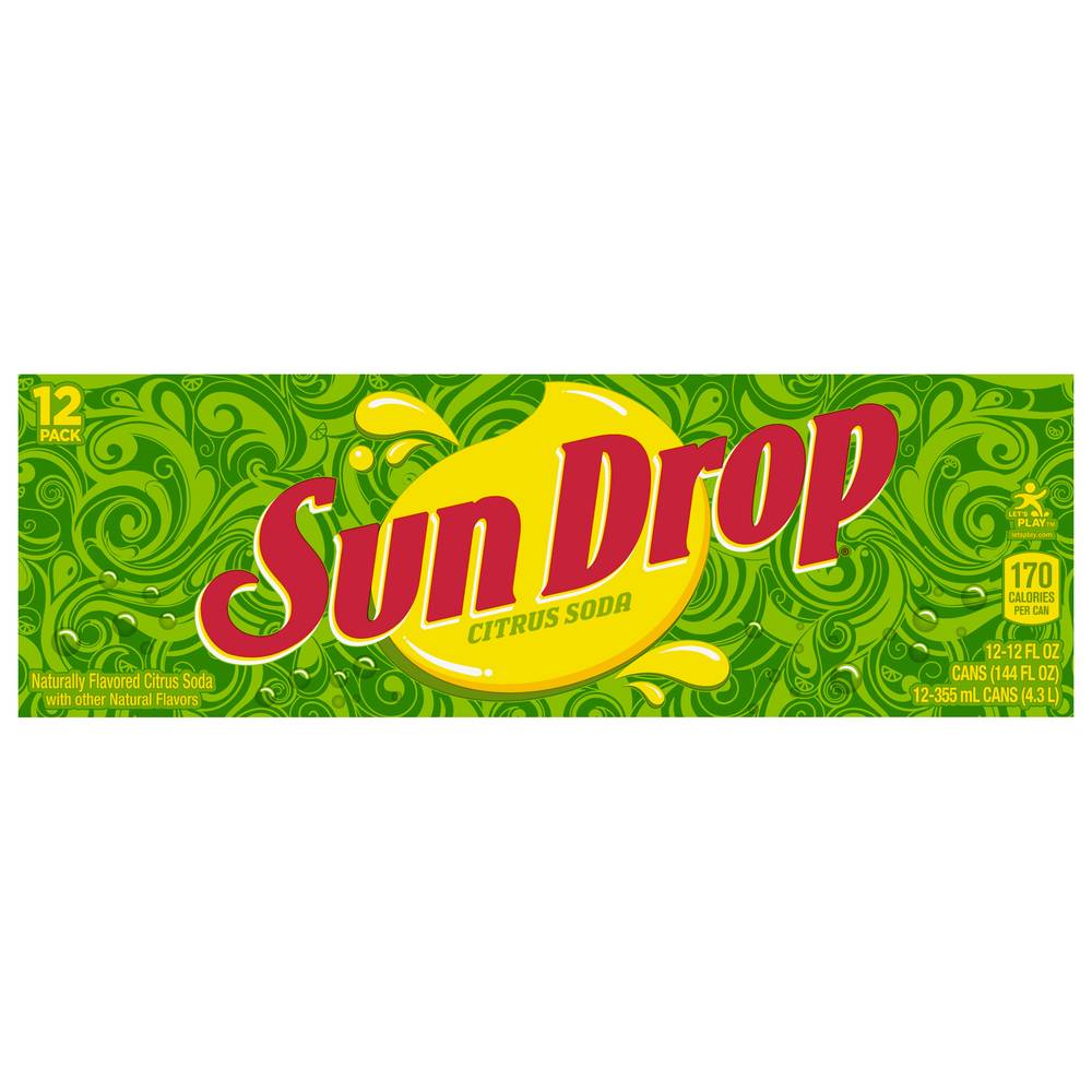 Sun Drop Soda, Citrus (12 x 12 fl oz)