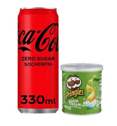 LILLA STREAMINGPAKETET 35:- (COCA-COLA ZERO 33CL + PRINGLES SOUR CREAM&ONION 40G)