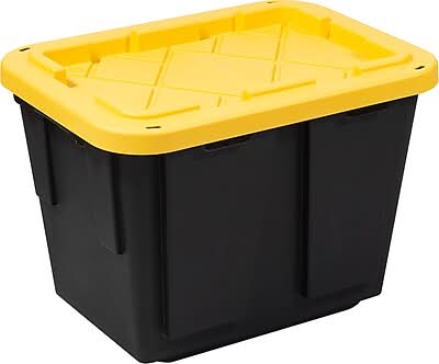 Greenmade Pro Grade 12 Gallon Storage Bin, Black/Yellow (838719)