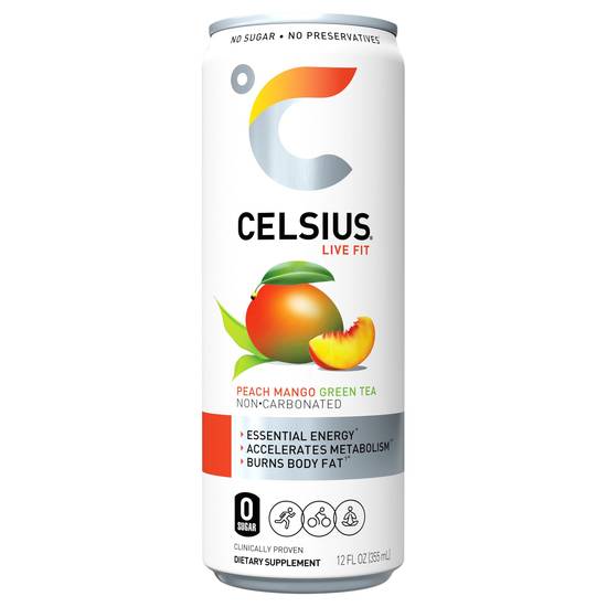 Celsius Green Tea (12 fl oz) (peach mango)