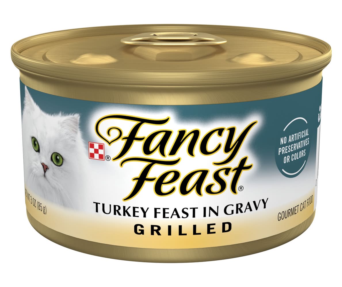 Purina Fancy Feast Grilled Canned Wet Cat Food, Turkey Feast (3 oz)