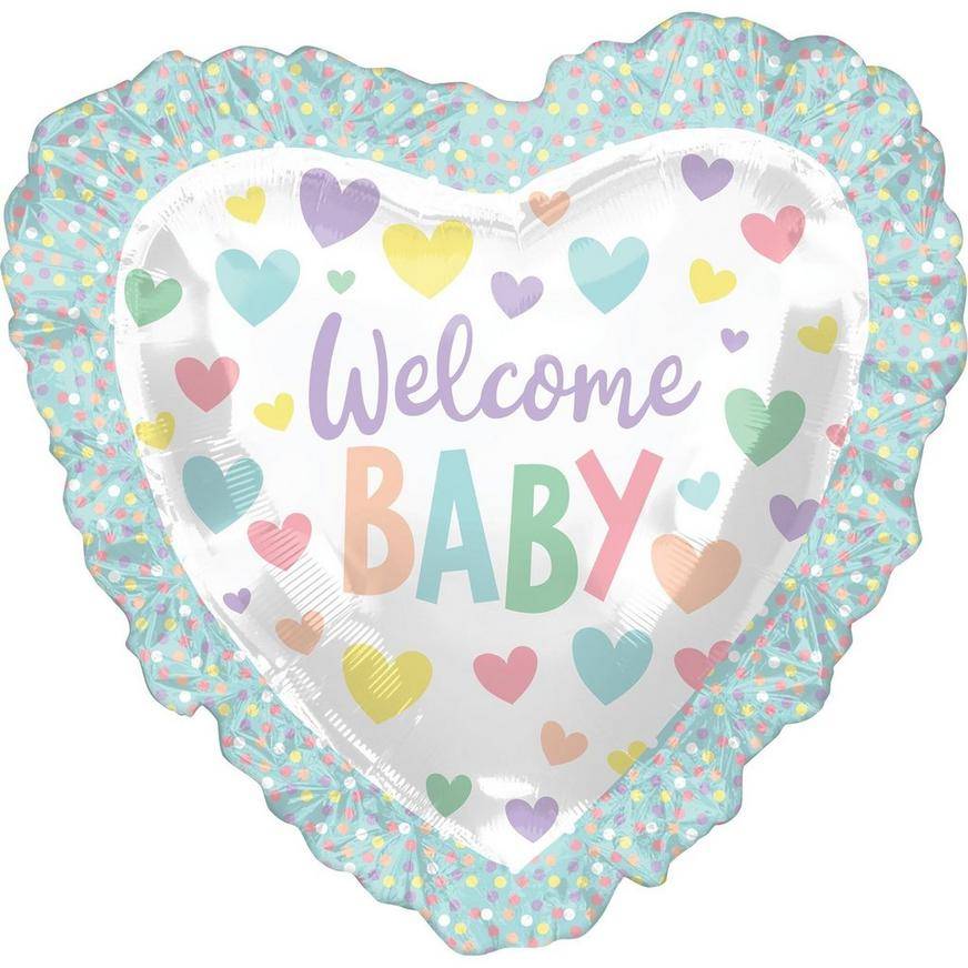 Party City Welcome Baby Heart Balloon