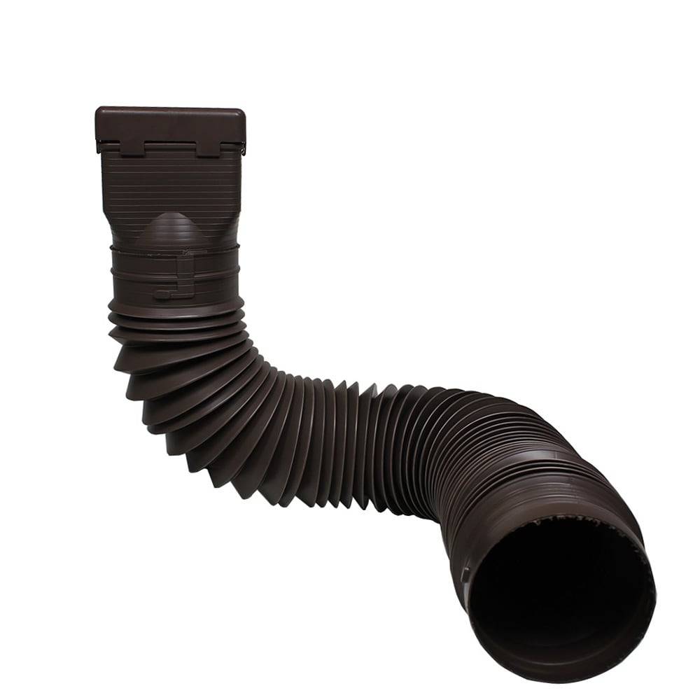 Spectra Universal Ground Spout Extension Brown Polymer 24-in Brown Downspout Extension | GRNDSPTRB