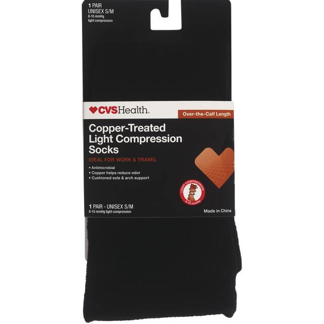 Cvs Health Copper Treated Light Compression Socks (unisex/s/m)