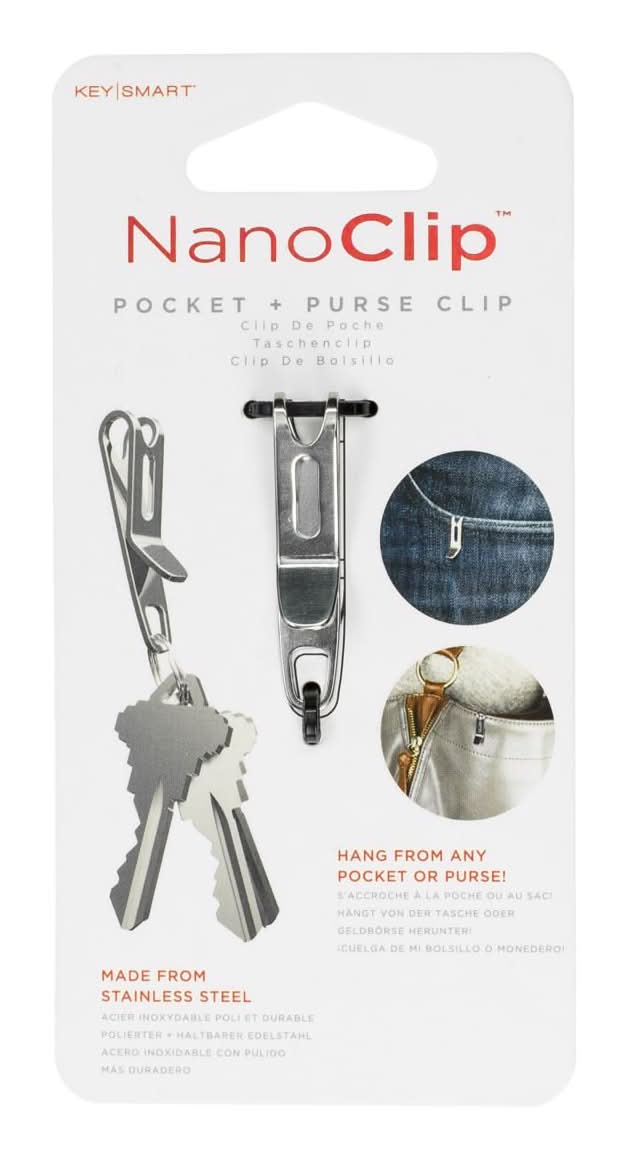 Keysmart Nano Clip Stainless Steel Silver Pocket/Purse Clip Keychain