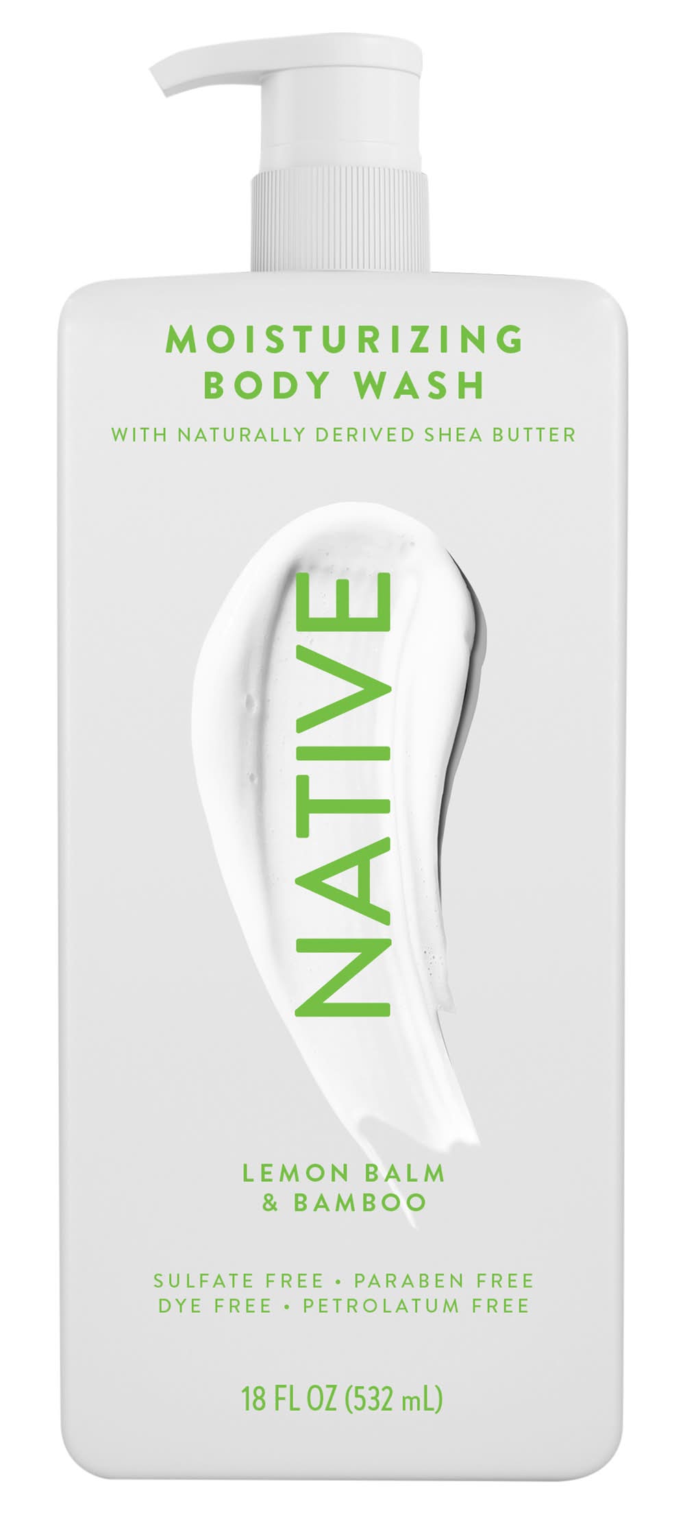 Native Moisturizing Body Wash, Lemon Balm and Bamboo (18 fl oz)