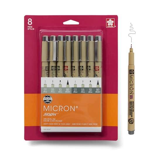 Micron Brush Gray Pen Set