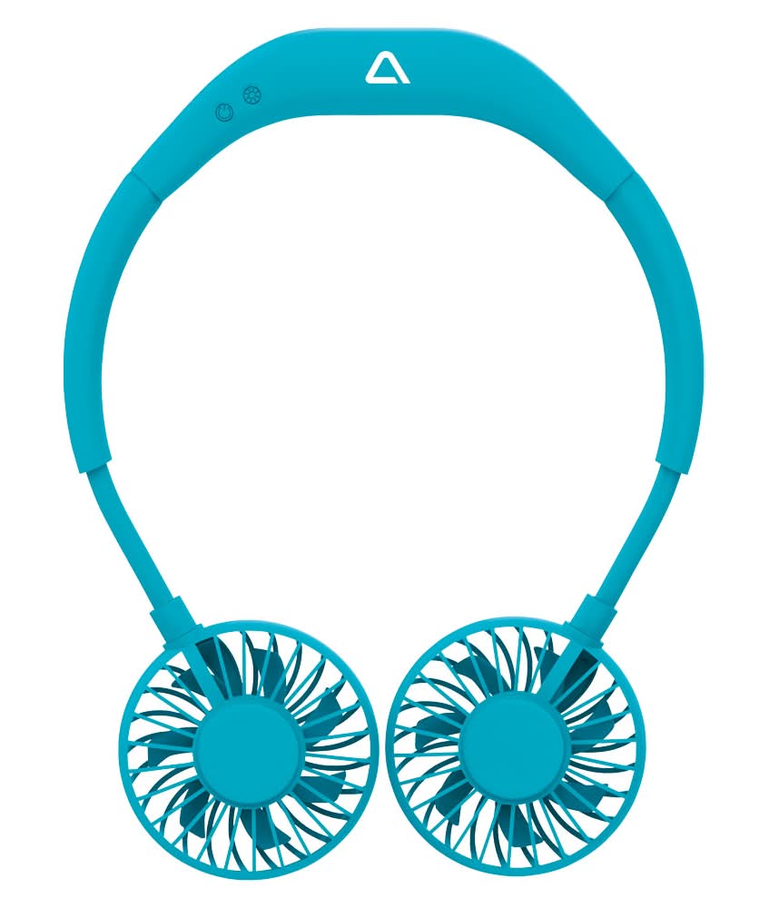 AMBIANO Light Blue Rechargeable Neck Fan