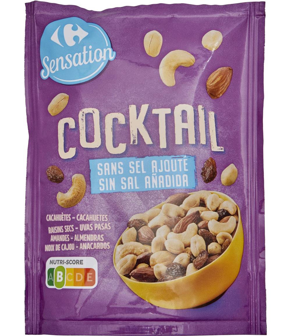 Carrefour Sensation - Fruits secs cocktail sans sel ajouté (120g)