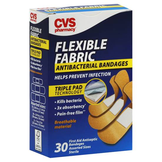 Cvs Flexible Fabric Antibacterial Bandages (30 ct)