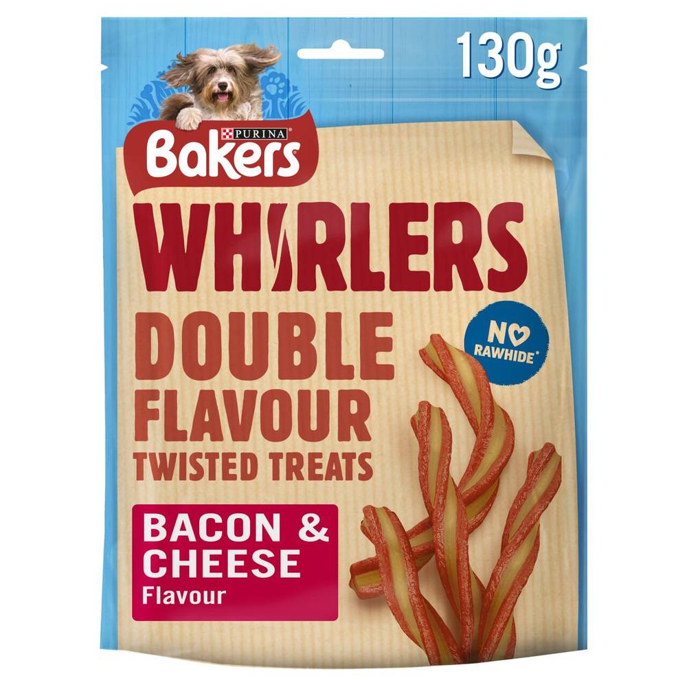 Bakers Whirlers Bacon & Cheese Dog Treats (130gr)
