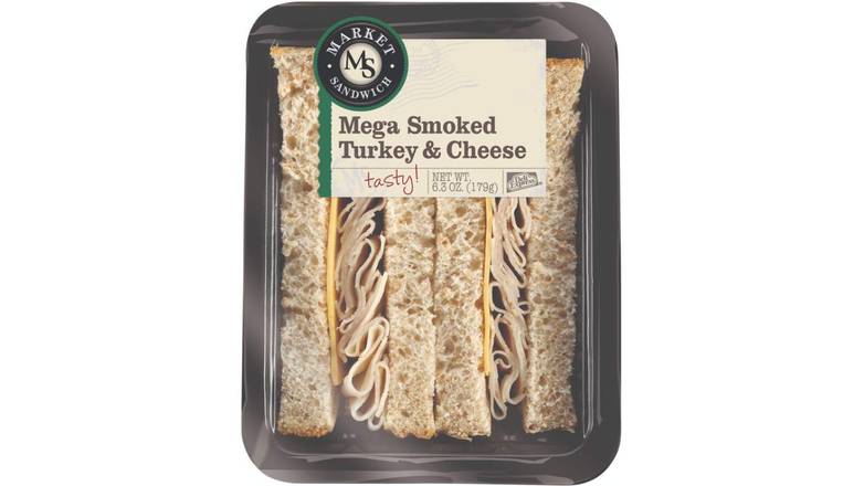 Deli Express Hickory Smoked Turkey and Cheese Mega Wedge Sandwich - Pack of 8
