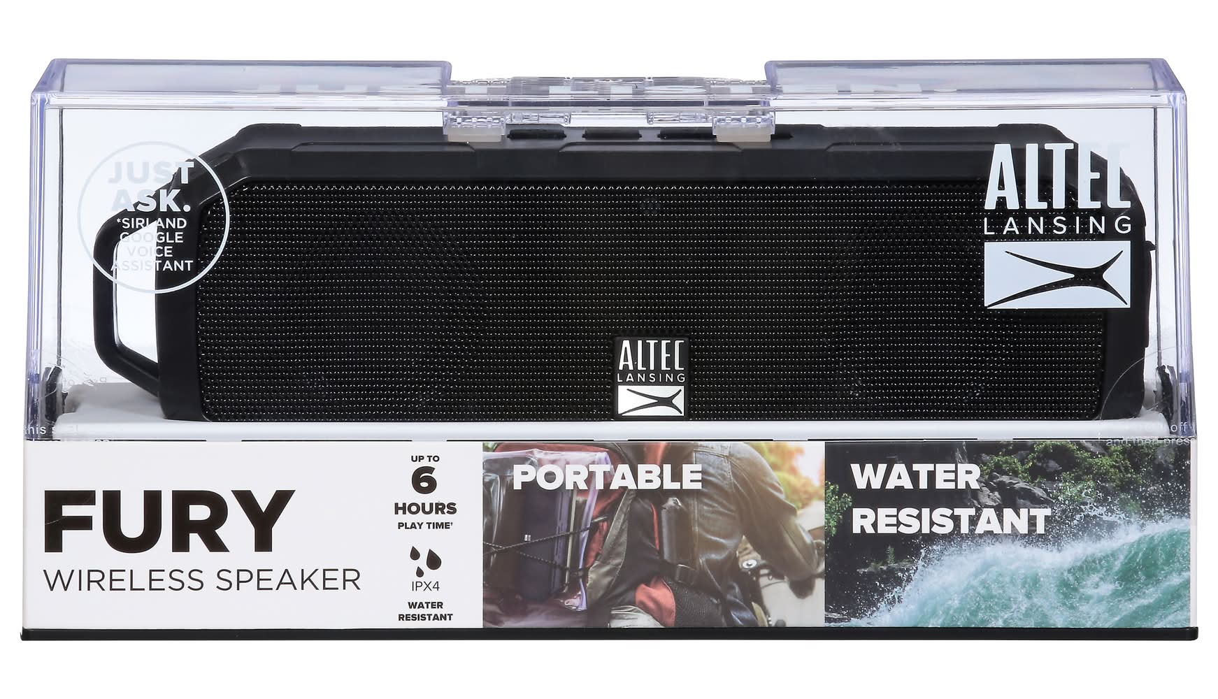 Altec Lansing Water Resistant Black Fury Wireless Speaker (430 g)