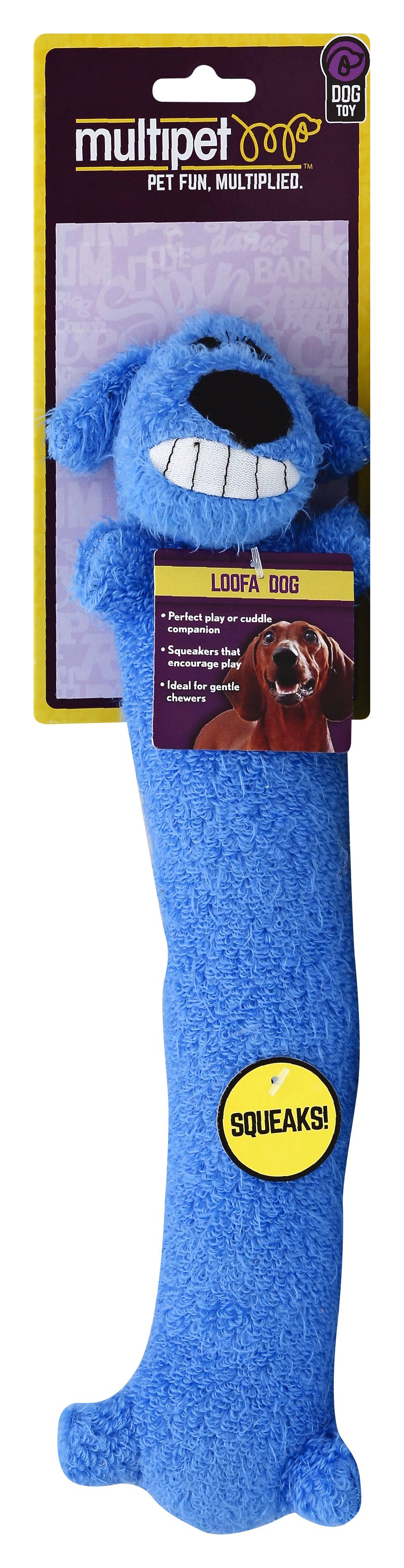 Multipet Loofa Dog Toy, Blue (1.6 oz)