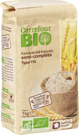 Farine de blé semi complète T110 Bio CARREFOUR BIO - le paquet d'1Kg