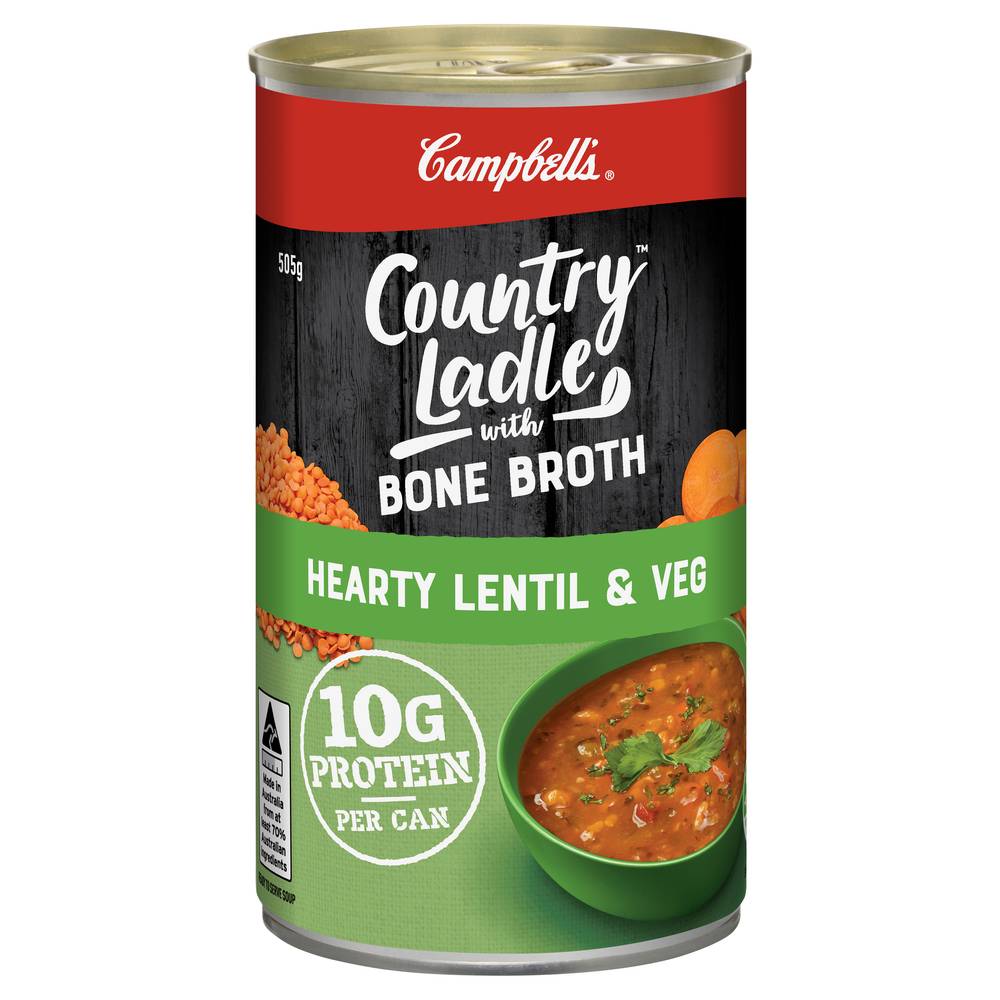 Campbell's Country Ladle Soup With Bone Broth Hearty Lentil & Veg