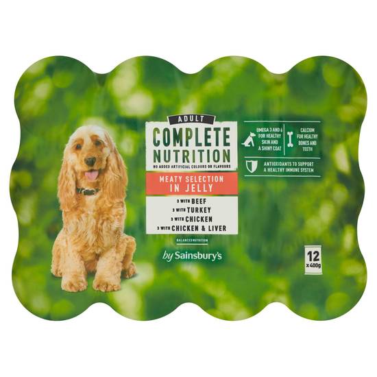 Sainsbury's Complete Nutrition Adult Dog Food Meat Selection in Jelly 12 x 400g
