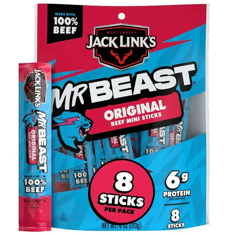 Jack Link's x Mr Beast Original Mini Beef Sticks - 8 Pack